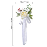 Maxbell Chair Back Flower Elegant Wedding Chair Decor for Ceremony Birthday Backdrop white