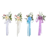 Maxbell Chair Back Flower Elegant Wedding Chair Decor for Ceremony Birthday Backdrop white