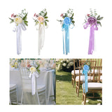 Maxbell Chair Back Flower Elegant Wedding Chair Decor for Ceremony Birthday Backdrop white