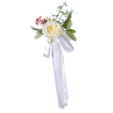 Maxbell Chair Back Flower Elegant Wedding Chair Decor for Ceremony Birthday Backdrop white