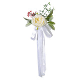 Maxbell Chair Back Flower Elegant Wedding Chair Decor for Ceremony Birthday Backdrop white