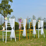 Maxbell Chair Back Flower Elegant Wedding Chair Decor for Ceremony Birthday Backdrop champagne