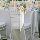 Maxbell Chair Back Flower Elegant Wedding Chair Decor for Ceremony Birthday Backdrop champagne