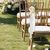 Maxbell Chair Back Flower Elegant Wedding Chair Decor for Ceremony Birthday Backdrop champagne