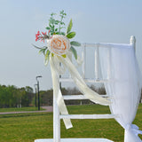 Maxbell Chair Back Flower Elegant Wedding Chair Decor for Ceremony Birthday Backdrop champagne