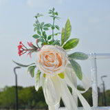 Maxbell Chair Back Flower Elegant Wedding Chair Decor for Ceremony Birthday Backdrop champagne