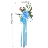 Maxbell Chair Back Flower Elegant Wedding Chair Decor for Ceremony Birthday Backdrop blue