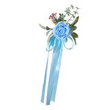 Maxbell Chair Back Flower Elegant Wedding Chair Decor for Ceremony Birthday Backdrop blue