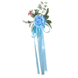 Maxbell Chair Back Flower Elegant Wedding Chair Decor for Ceremony Birthday Backdrop blue