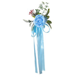 Maxbell Chair Back Flower Elegant Wedding Chair Decor for Ceremony Birthday Backdrop blue