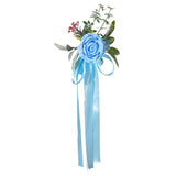 Maxbell Chair Back Flower Elegant Wedding Chair Decor for Ceremony Birthday Backdrop blue