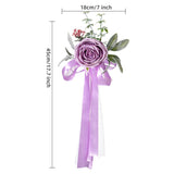 Maxbell Chair Back Flower Elegant Wedding Chair Decor for Ceremony Birthday Backdrop purple