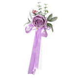 Maxbell Chair Back Flower Elegant Wedding Chair Decor for Ceremony Birthday Backdrop purple