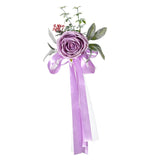 Maxbell Chair Back Flower Elegant Wedding Chair Decor for Ceremony Birthday Backdrop purple