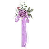 Maxbell Chair Back Flower Elegant Wedding Chair Decor for Ceremony Birthday Backdrop purple