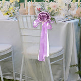 Maxbell Chair Back Flower Elegant Wedding Chair Decor for Ceremony Birthday Backdrop purple