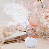 Maxbell Feather Pen White Wedding Signing Pen for School Office Artwork Party Favors