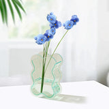 Maxbell Acrylic Hydroponic Vase Modern Centerpiece Flower Vase for Table Living Room Transparent Green