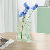 Maxbell Acrylic Hydroponic Vase Modern Centerpiece Flower Vase for Table Living Room Transparent Green