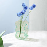 Maxbell Acrylic Hydroponic Vase Modern Centerpiece Flower Vase for Table Living Room Transparent Green