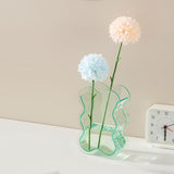 Maxbell Acrylic Hydroponic Vase Modern Centerpiece Flower Vase for Table Living Room Transparent Green