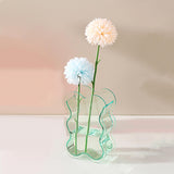 Maxbell Acrylic Hydroponic Vase Modern Centerpiece Flower Vase for Table Living Room Transparent Green