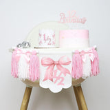 Maxbell 1/2 Birthday Crown Hat Bow Girls Decor Decorative for Cake Smash Photo Props Pink