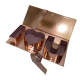 Maxbell Fillable Flower Gift Box I Love You Packaging Boxes for Birthday Mother's Day Gold