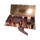 Maxbell Fillable Flower Gift Box I Love You Packaging Boxes for Birthday Mother's Day Gold