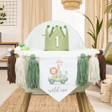 Maxbell Crown Hat Home Decoration Birthday Accessories Photo Props High Chair Banner With Number Hat