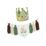 Maxbell Crown Hat Home Decoration Birthday Accessories Photo Props High Chair Banner With Cartoon Hat