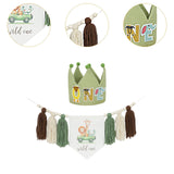 Maxbell Crown Hat Home Decoration Birthday Accessories Photo Props High Chair Banner With Cartoon Hat