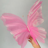 Maxbell 3D Butterfly Wall Decor Butterfly Mesh Photography Prop for Holidays Bedroom Pink