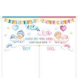 Maxbell Baby Gender Reveal Board Novelty Baby Birthday Supplies Boy Girl Voting Game White