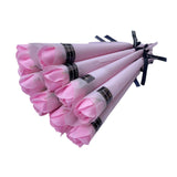 Maxbell 10Pcs Rose Bouquets Romantic for Special Occassions Birthday Congratulations Pink
