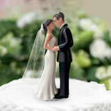 Maxbell Wedding Cake Topper Bride Groom Statue for Engagement Parties Bridal Showers Black Suit