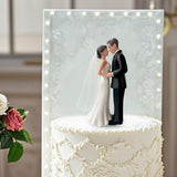 Maxbell Wedding Cake Topper Bride Groom Statue for Engagement Parties Bridal Showers Black Suit