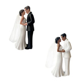 Maxbell Wedding Cake Topper Bride Groom Statue for Engagement Parties Bridal Showers Black Suit