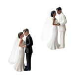 Maxbell Wedding Cake Topper Bride Groom Statue for Engagement Parties Bridal Showers Black Suit