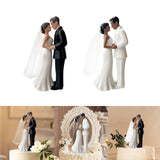 Maxbell Wedding Cake Topper Bride Groom Statue for Engagement Parties Bridal Showers Black Suit