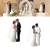 Maxbell Wedding Cake Topper Bride Groom Statue for Engagement Parties Bridal Showers Black Suit