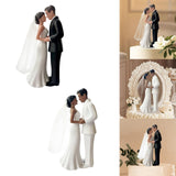 Maxbell Wedding Cake Topper Bride Groom Statue for Engagement Parties Bridal Showers Black Suit