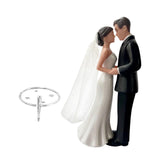Maxbell Wedding Cake Topper Bride Groom Statue for Engagement Parties Bridal Showers Black Suit