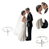 Maxbell Wedding Cake Topper Bride Groom Statue for Engagement Parties Bridal Showers Black Suit