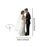 Maxbell Wedding Cake Topper Bride Groom Statue for Engagement Parties Bridal Showers Black Suit
