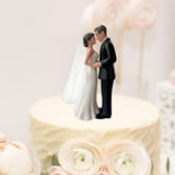 Maxbell Wedding Cake Topper Bride Groom Statue for Engagement Parties Bridal Showers Black Suit