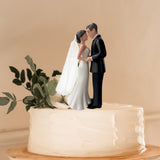 Maxbell Wedding Cake Topper Bride Groom Statue for Engagement Parties Bridal Showers Black Suit