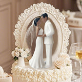 Maxbell Wedding Cake Topper Bride Groom Statue for Engagement Parties Bridal Showers White Suit