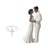 Maxbell Wedding Cake Topper Bride Groom Statue for Engagement Parties Bridal Showers White Suit