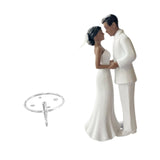 Maxbell Wedding Cake Topper Bride Groom Statue for Engagement Parties Bridal Showers White Suit
